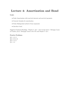 Lecture 4: Amortization and Bond