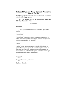 Notice of Ways and Means Motion to Amend the Income Tax Act