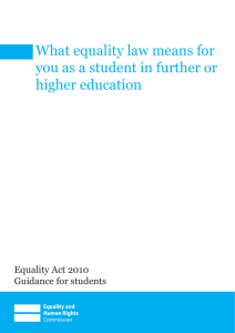 What equality law means for you as a student in further or higher