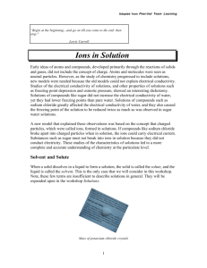 Ions in Solution - ChemConnections