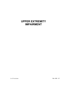 UPPER EXTREMITY IMPAIRMENT