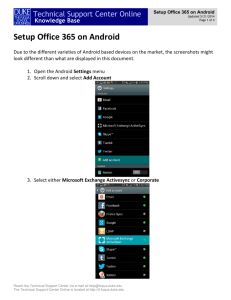 Android Office 365 Setup