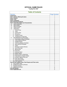 OFFICIAL GAME RULES Table of Contents