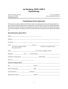 Psychotherapy Services Agreement