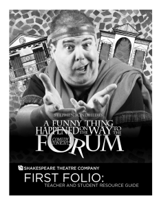 A Funny Thing Happened on the Way to the Forum First Folio
