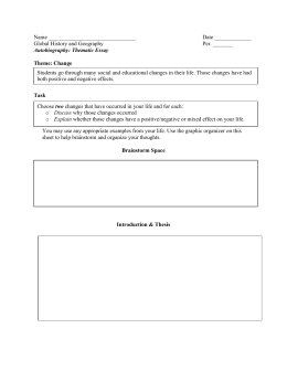 Simple Essays In English Autobiography Thematic Essay Essay On Pleasure Of Reading also Argument Essay Topics For High School How To Answer An Exam Question On The Whale Rider By Witi Ihimaera How To Narrative Essay