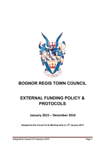 BOGNOR REGIS TOWN COUNCIL EXTERNAL FUNDING POLICY