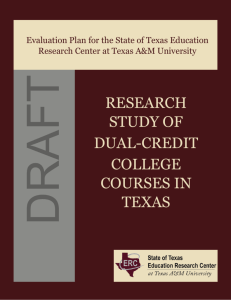 RESEARCH STUDY OF DUAL-CREDIT COLLEGE COURSES IN