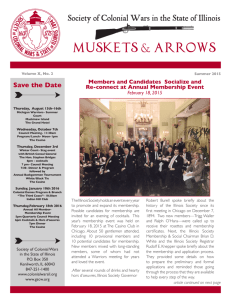 Muskets & Arrows - Society of Colonial Wars in the State of Illinois