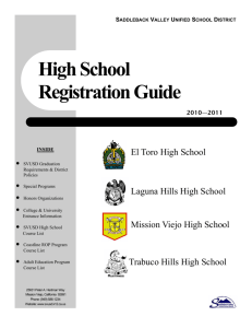 High School Registration Guide - Saddleback Valley Unified School