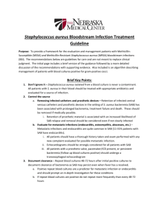 Staphylococcus aureus Bloodstream Infection Treatment Guideline