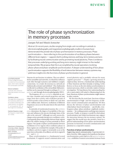 The role of phase synchronization in memory processes