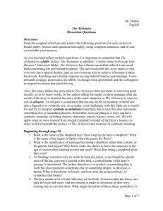 Page 1 of 7 Mr. Blaber English The Alchemist Discussion Questions