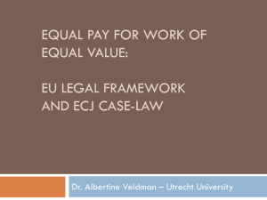 Equal pay for work of equal value: EU legal - era