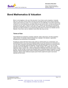 Bond Mathematics & Valuation