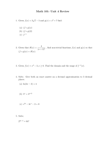 Math 101- Unit 4 Review