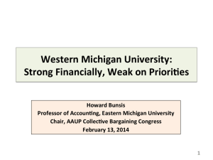 Howard Bunsis slides on WMU finances - WMU-AAUP