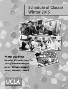 UCLA Schedule of Classes Winter 2015
