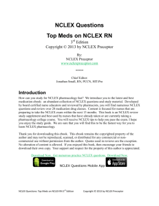 NCLEX Questions Top Meds on NCLEX RN
