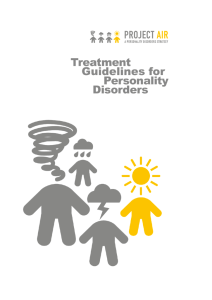 Project Air Strategy Treatment Guidelines for Personality Disorders