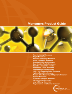 Monomers Product Guide