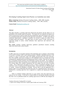 Developing Coaching Supervision Practice: an Australian case study