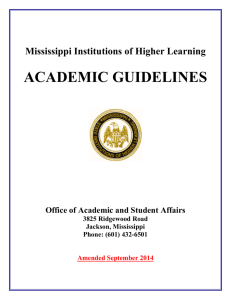 ACADEMIC GUIDELINES - Mississippi Public Universities