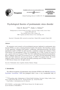 Psychological theories of posttraumatic stress disorder