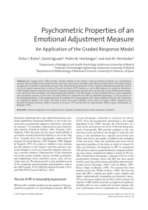 Psychometric Properties of an Emotional Adjustment Measure