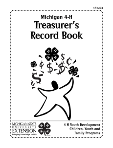 Treasurer's Record Book - Michigan State University Extension