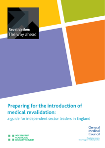 Revalidation guide for independent sector leaders in England