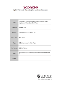 Title Comparative Analysis of the Post-conflict Elections in