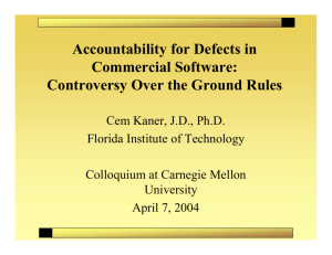 Accountability for Defects in Commercial Software