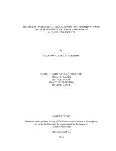 The role of parental autonomy support in the motivation of the health