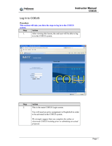 Instructor Manual Log In to COEUS