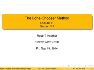The Lone-Chooser Method - Lecture 11 Section 3.3