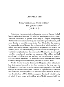 Bolívar in Exile and Morillo in Power. The 'Jamaica Letter" (1814