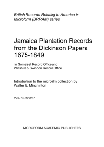 Jamaica plantation records from the Dickinson papers (R96977)