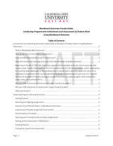 Blackboard Outcomes Faculty Guide: Conducting Program and