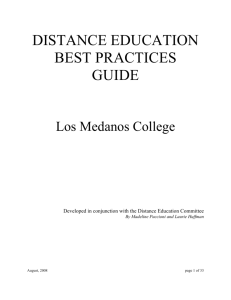 DISTANCE EDUCATION BEST PRACTICES GUIDE