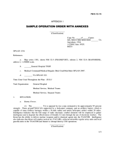 Appendix I: Sample Operation Order with Annexes