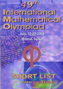 IMO 2008 Shortlisted Problems - International Mathematical Olympiad