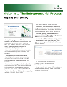 Welcome to The Entrepreneurial Process