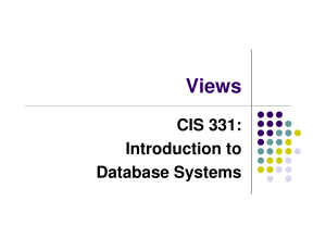 CIS 331: Introduction to Database Systems