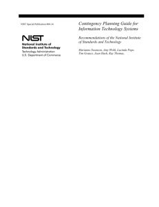 NIST IT Contingency Planning Guide