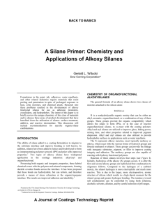 Chemistry and Applications of Alkoxy Silanes in