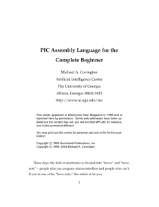 PIC Assembly Language for the Complete Beginner