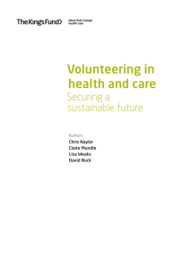 Volunteering in health and social care: securing a
