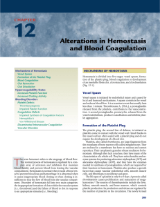 Alterations in Hemostasis and Blood Coagulation
