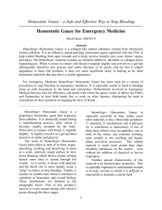 Hemostatic Gauze for Emergency Medicine